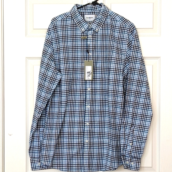 NWT Mens Goodfellow Long Sleeve Button Down Shirt Large Tall - Picture 2 of 7